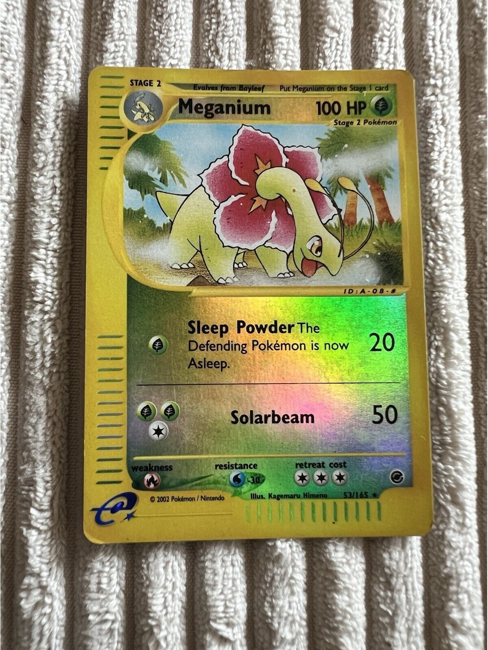 2002 Meganium 53/165, Reverse Holo Rare Pokémon Card